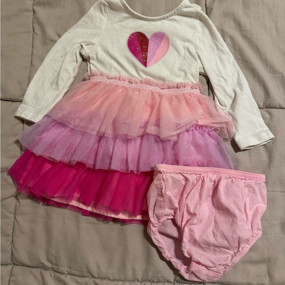 Cat & Jack toddler girls heart tulle dress size 18 months